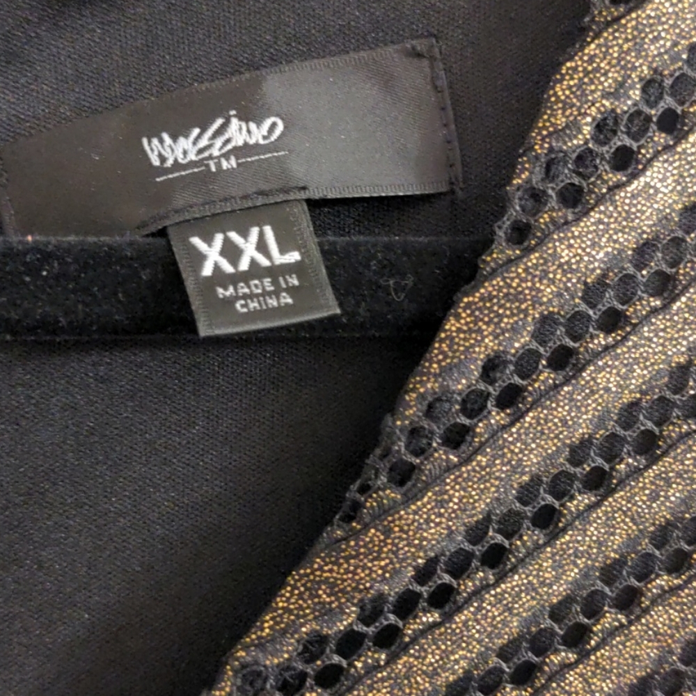 Black & Gold Fit & Flare Dress - Picture 2 of 4